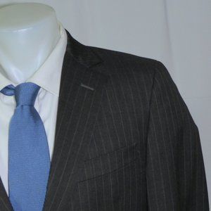 Brooks Brothers 1818 Fitzgerald Estrato Charcoal Striped Two Button Suit 40R
